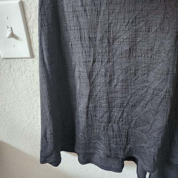 Max Studio Cinched Front Flutter Sleeve Midi Dress Black Minimalist Casual NWT S - Picture 10 of 12